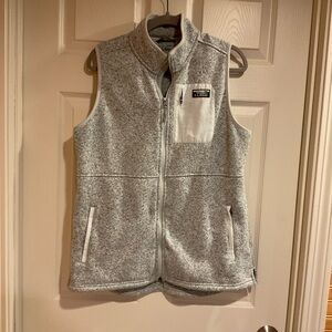 L.L. Bean Gray and White Fleece Jacket
